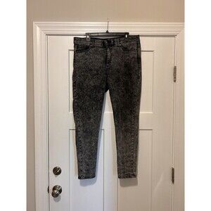 LulaRoe Jeans 32 Black Acid Wash High Rise Skinny Stretch Grunge Casual